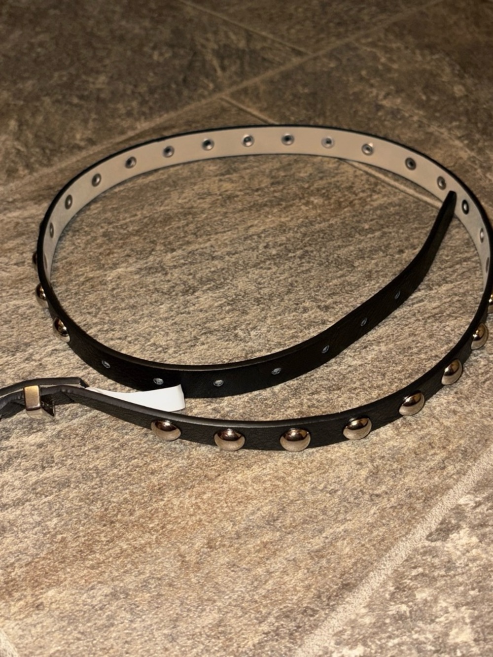 Black Studded Skinny Belt - Women's Fashion Accessory